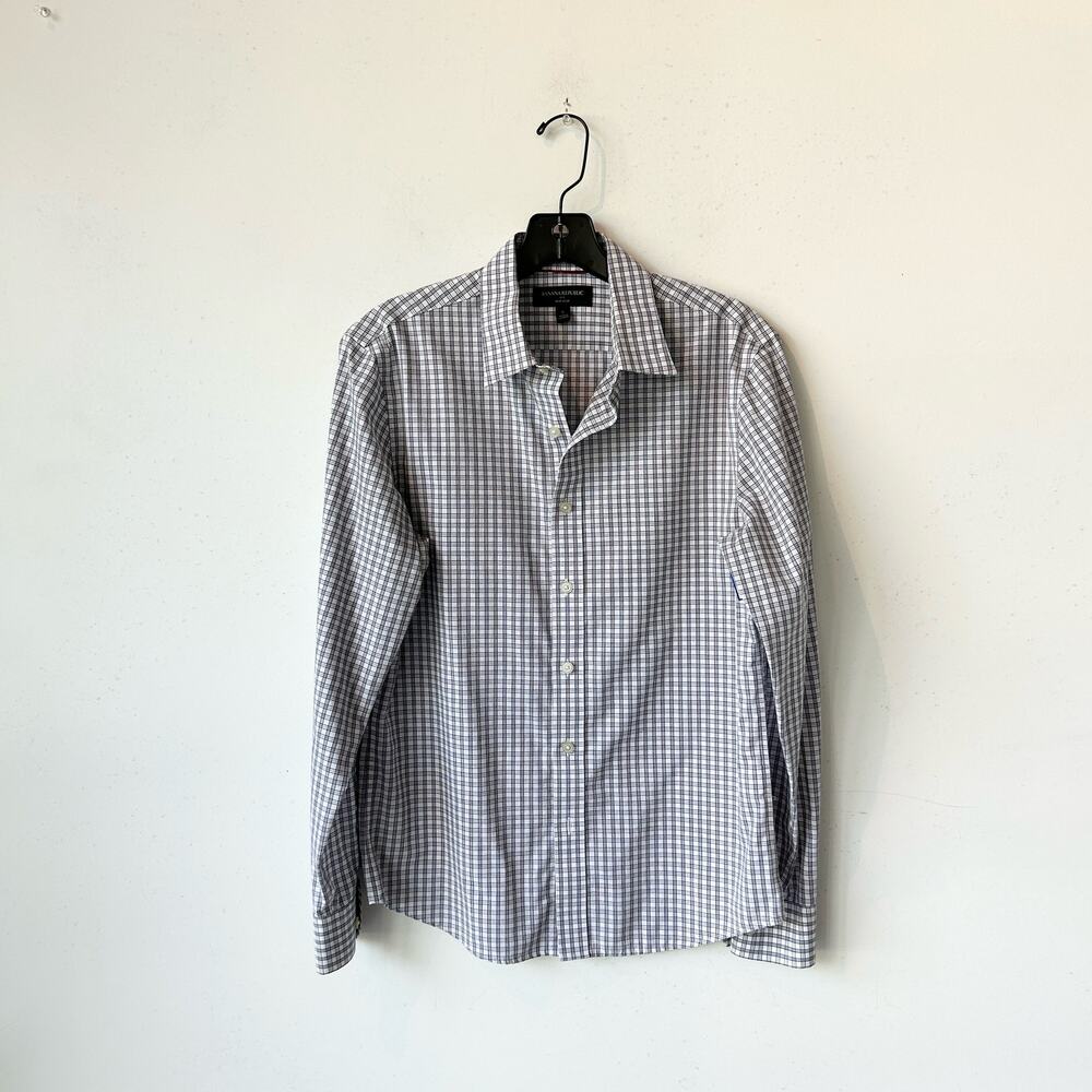 S Banana Republic Teal-White Untucked Shirt